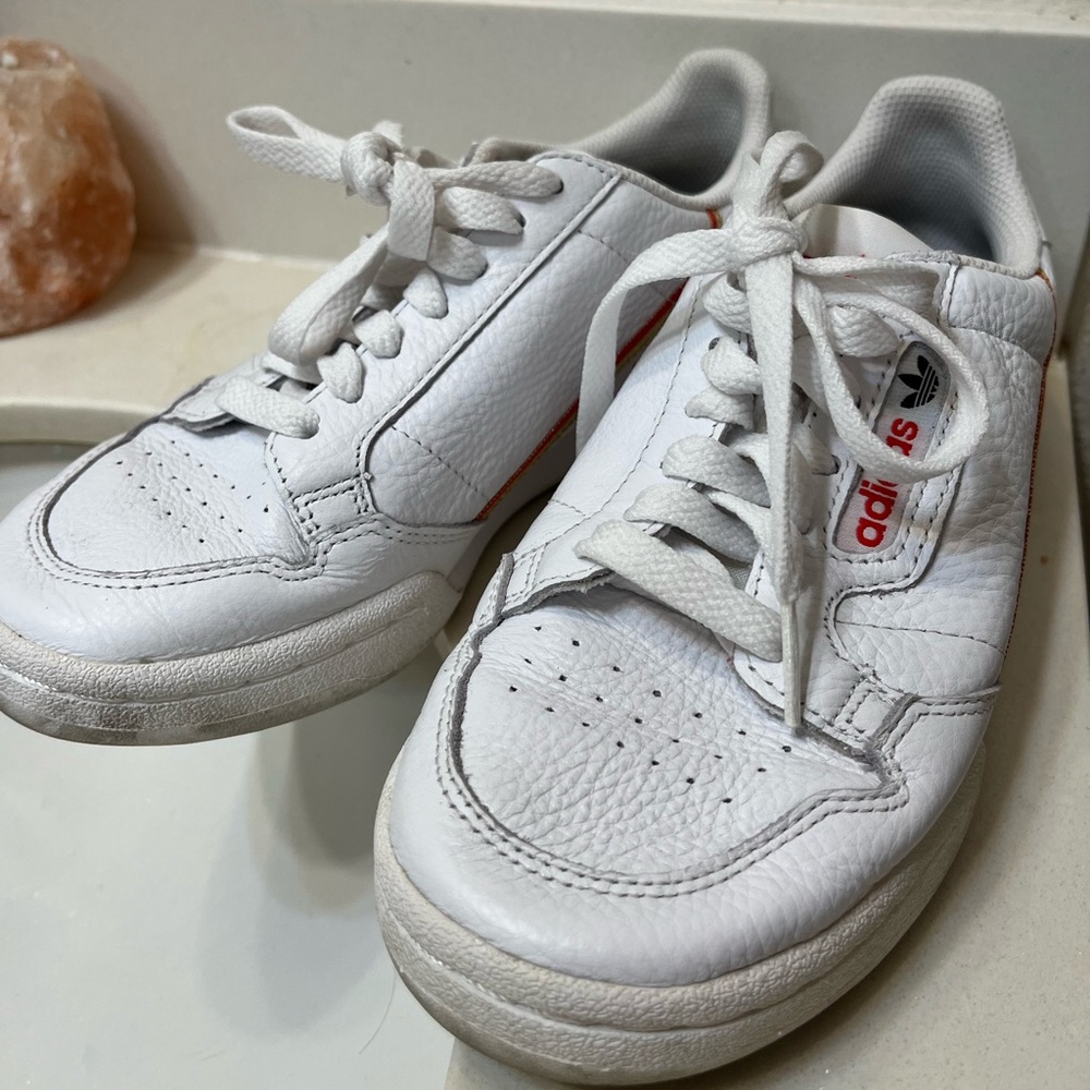 Adidas Women's White and Red Athletic Shoes